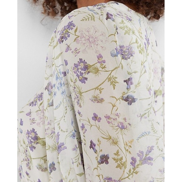 EXPRESS FLORAL SMOCKED WAIST TIERED RUFFLE MINI DRESS SZ XL - Picture 11 of 11